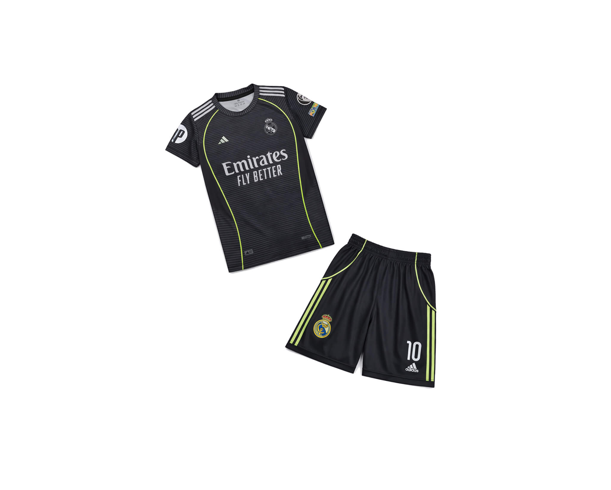 Real Madrid Away Sport Kit Polyester Tee & Short - Black (1)