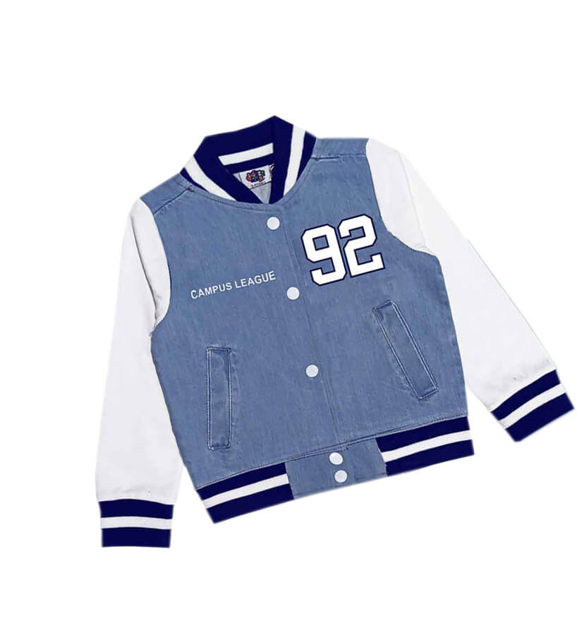 92 Campus League Base Ball Denim Jacket – Light Blue