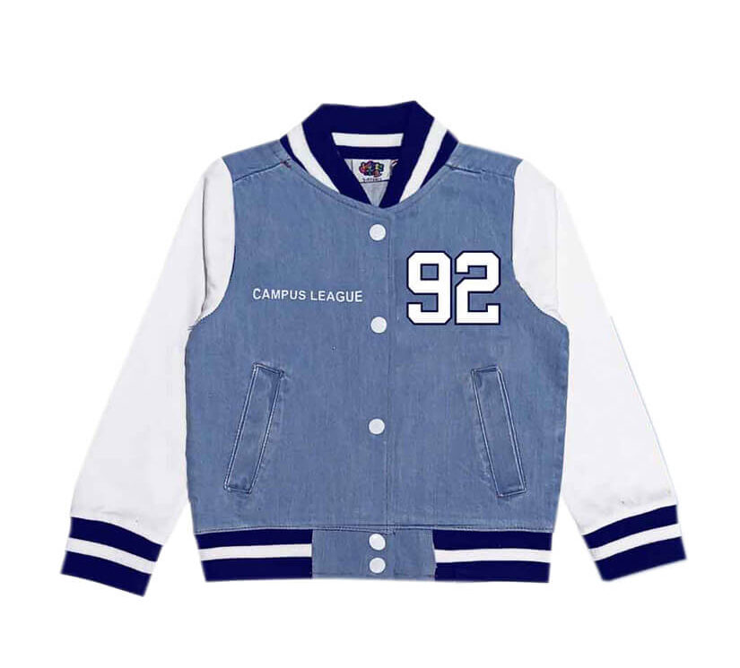 92 Campus League Base Ball Denim Jacket – Light Blue